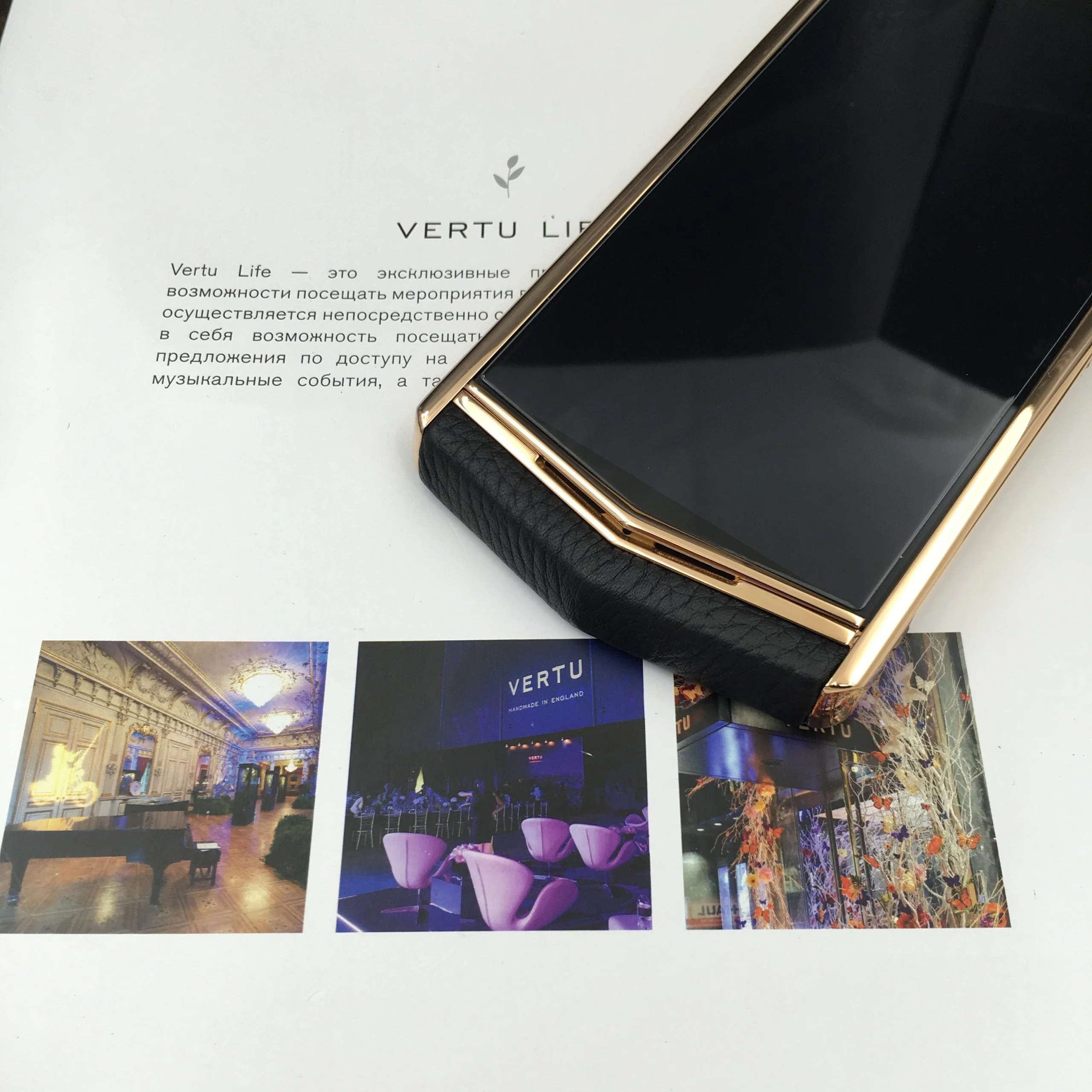 VERTU ASTER P BLACK 18K Gold Plated Calf Hide Dual Sim Card Phone - Image 3