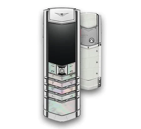 Vertu Signature V Mother Of Pearl White Leather Keypad Mobile Phone - Image 2
