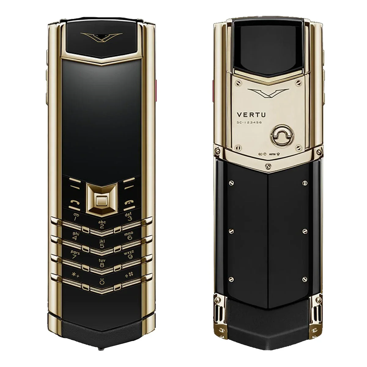 Vertu Signature 18Ct Real Gold Black Ceramic Keypad Mobile