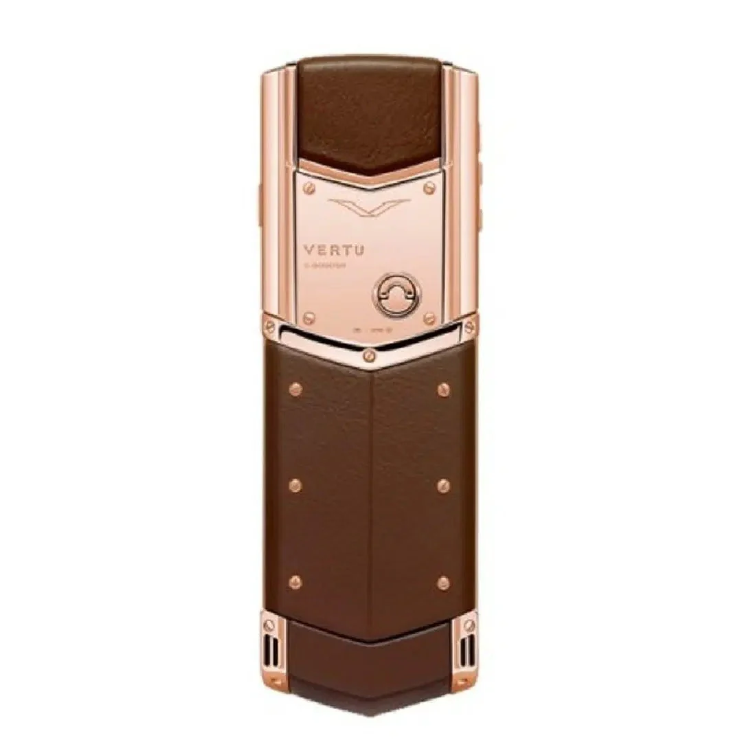 Vertu Signature S 18Ct Rose Gold Brown Luxury Mobile Phone - Image 2