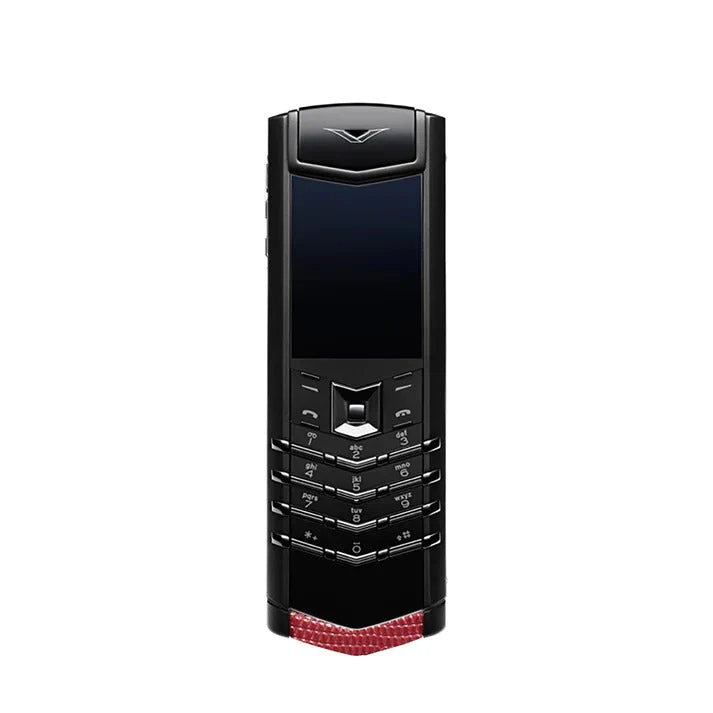 VERTU SIGNATURE V KEYPAD MOBILE PHONE - PURE BLACK LIZARD RED - Image 2